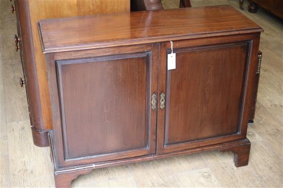 A Victorian mahogany panelled two door cupboard W.94cm